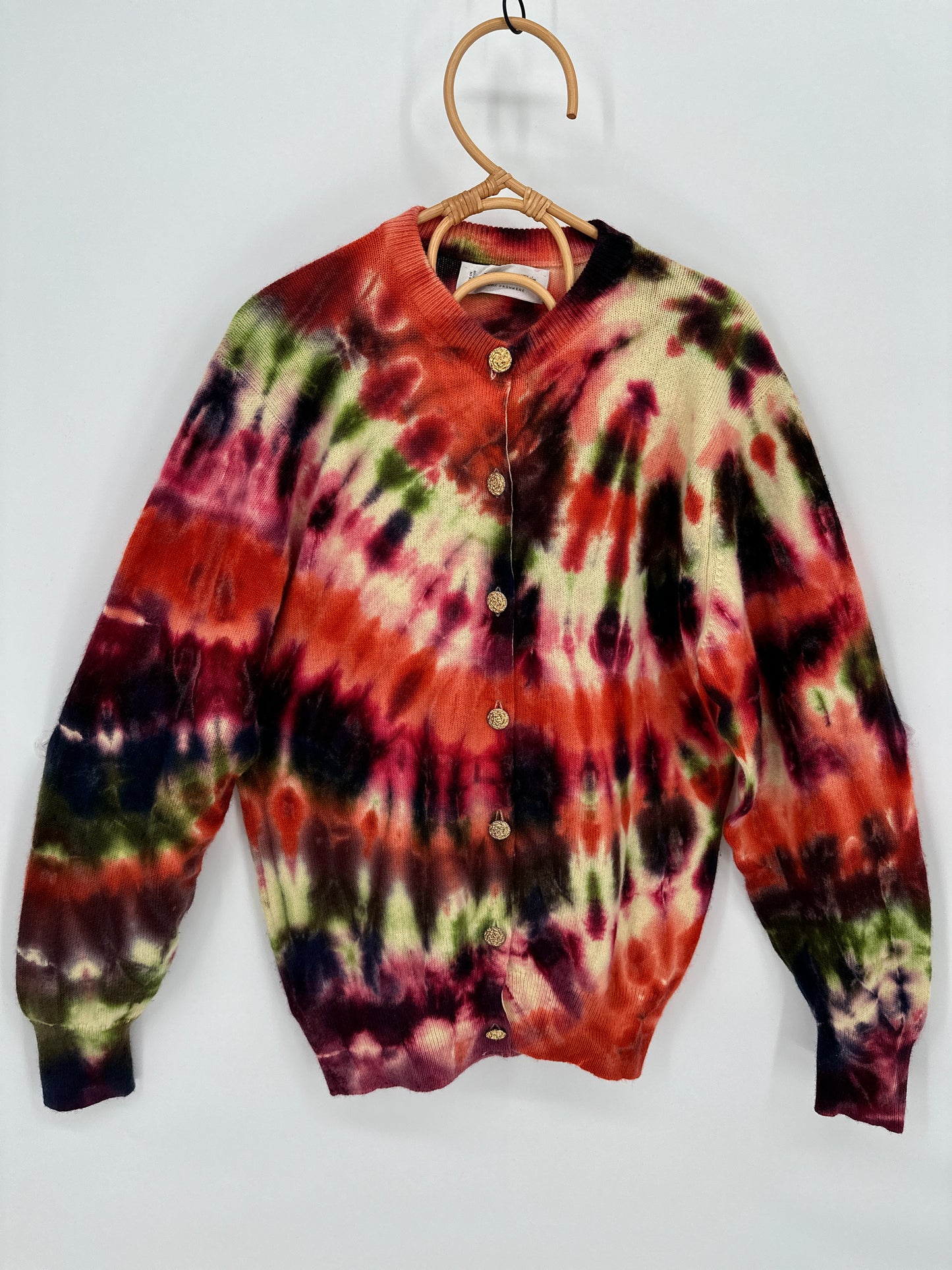 Vintage Scottish Cashmere Cardigan Swirl