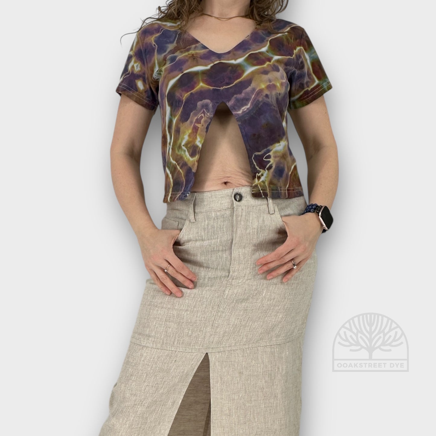 Plum Sunset Crop Tee | Size XS