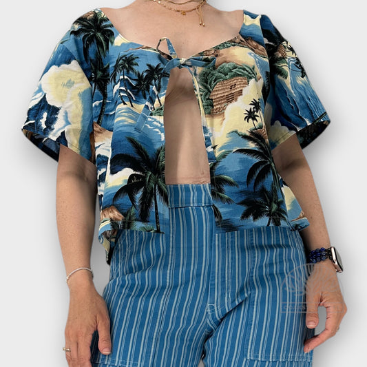 Paradise Found Tie-Front Cotton Top