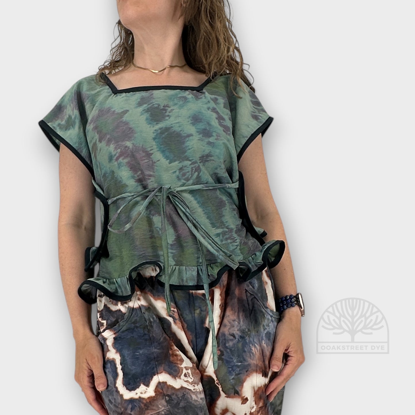 Patina Hand-Dyed Silk Wrap Top