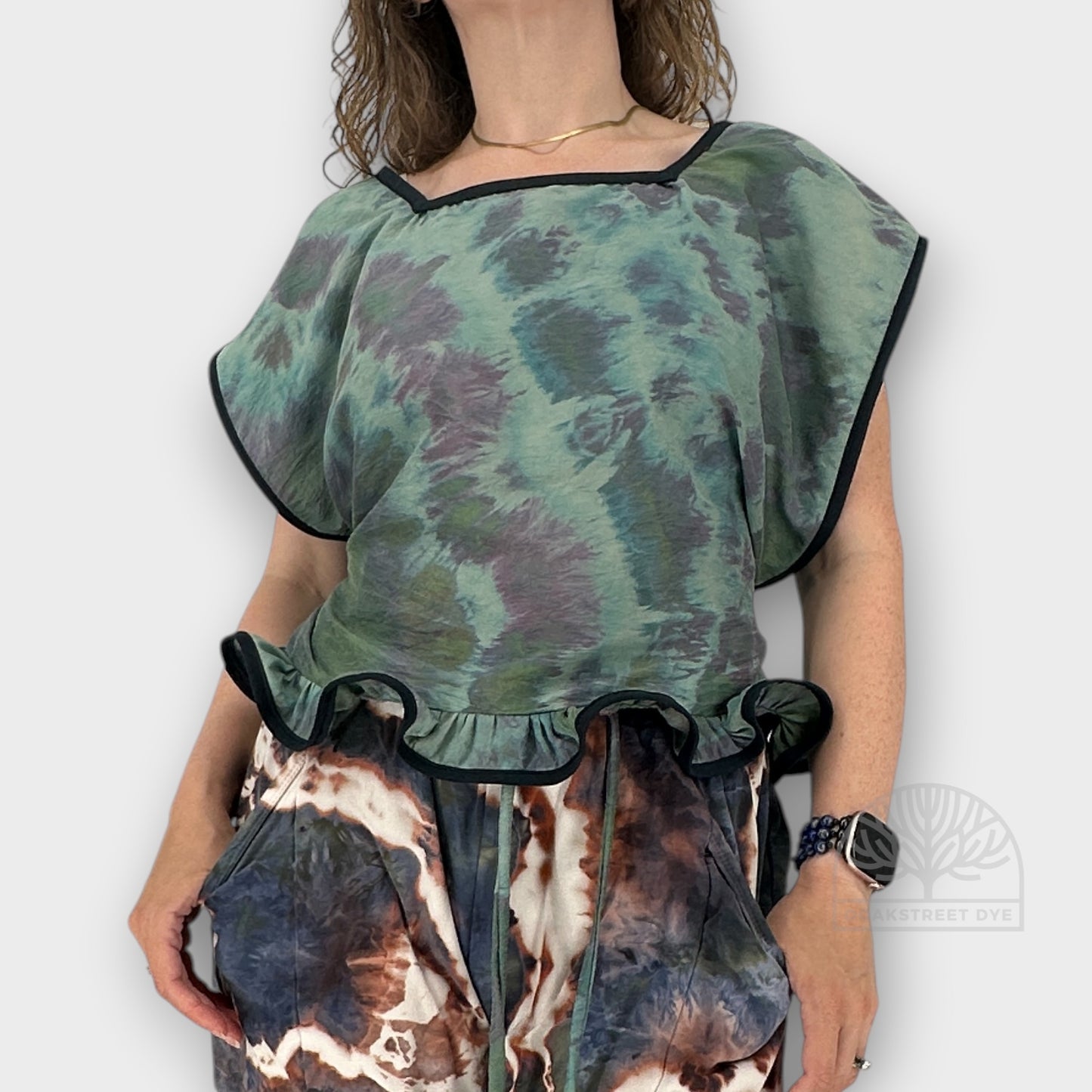 Patina Hand-Dyed Silk Wrap Top