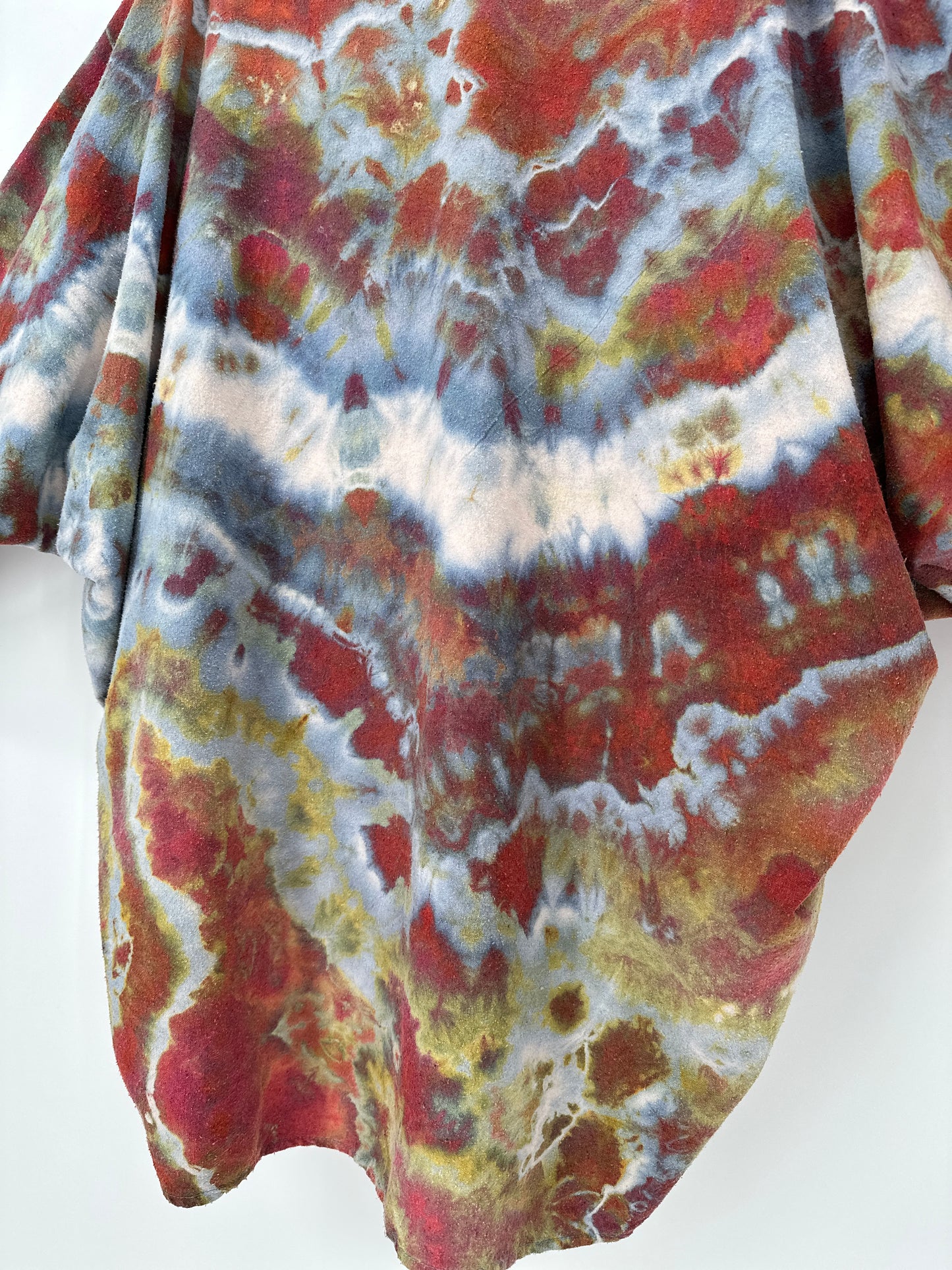 Silk Noil Crimson Sunset Cocoon Jacket | One Size Plus