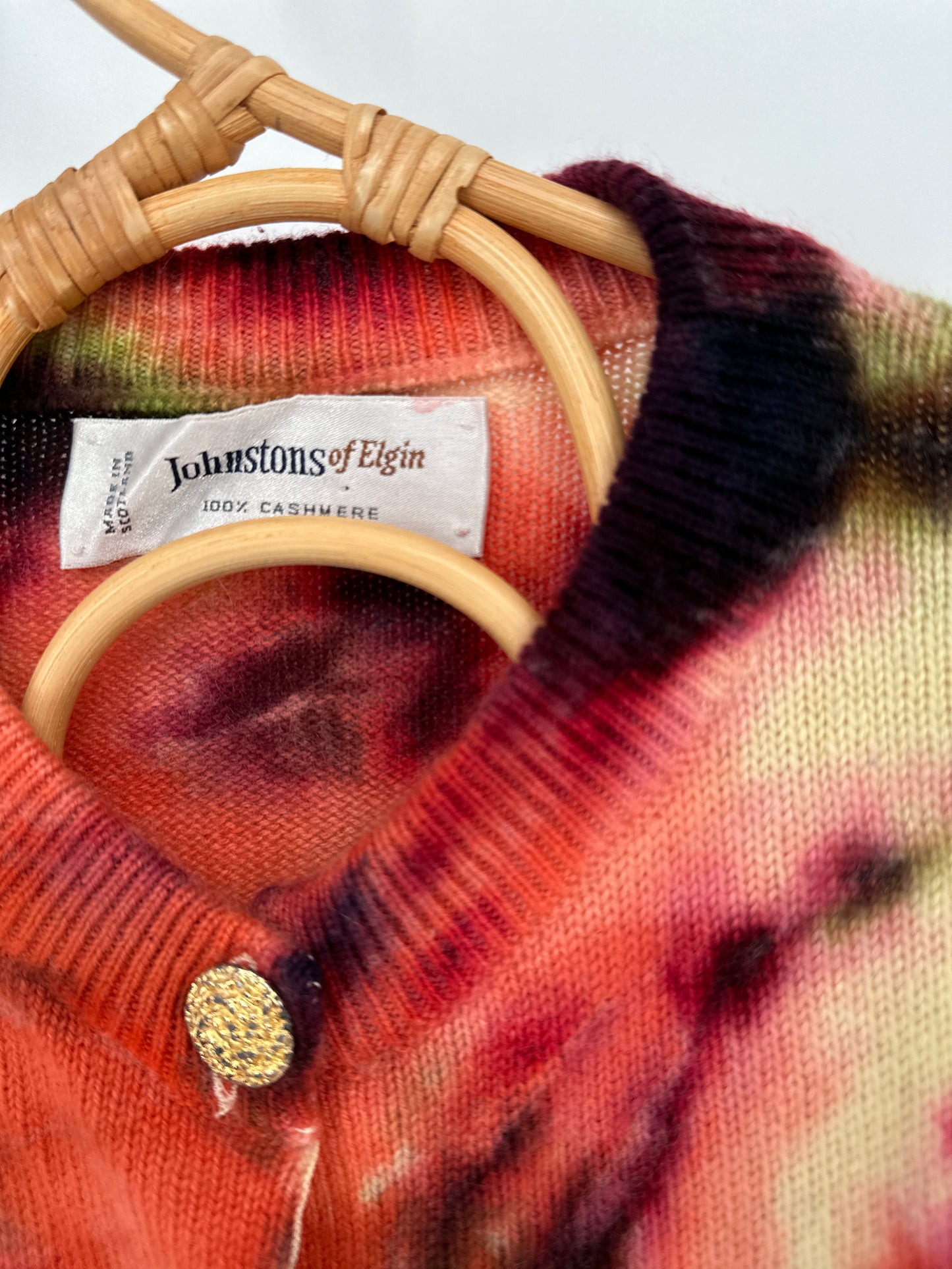 Vintage Scottish Cashmere Cardigan Swirl