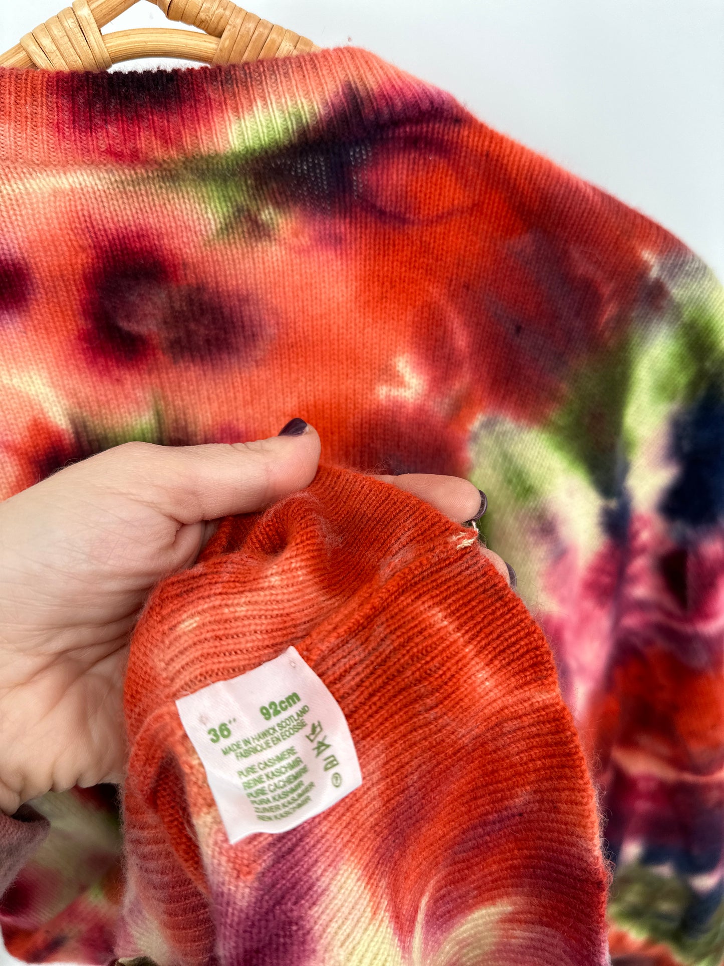 Vintage Scottish Cashmere Cardigan Swirl