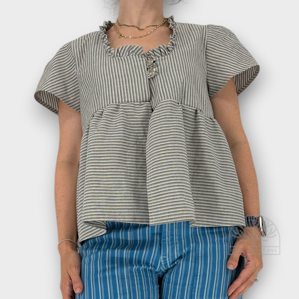 Quiet Lines - Handmade Striped Babydoll Top