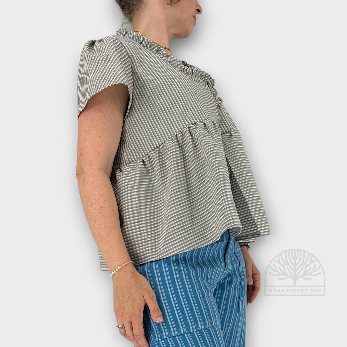 Quiet Lines - Handmade Striped Babydoll Top