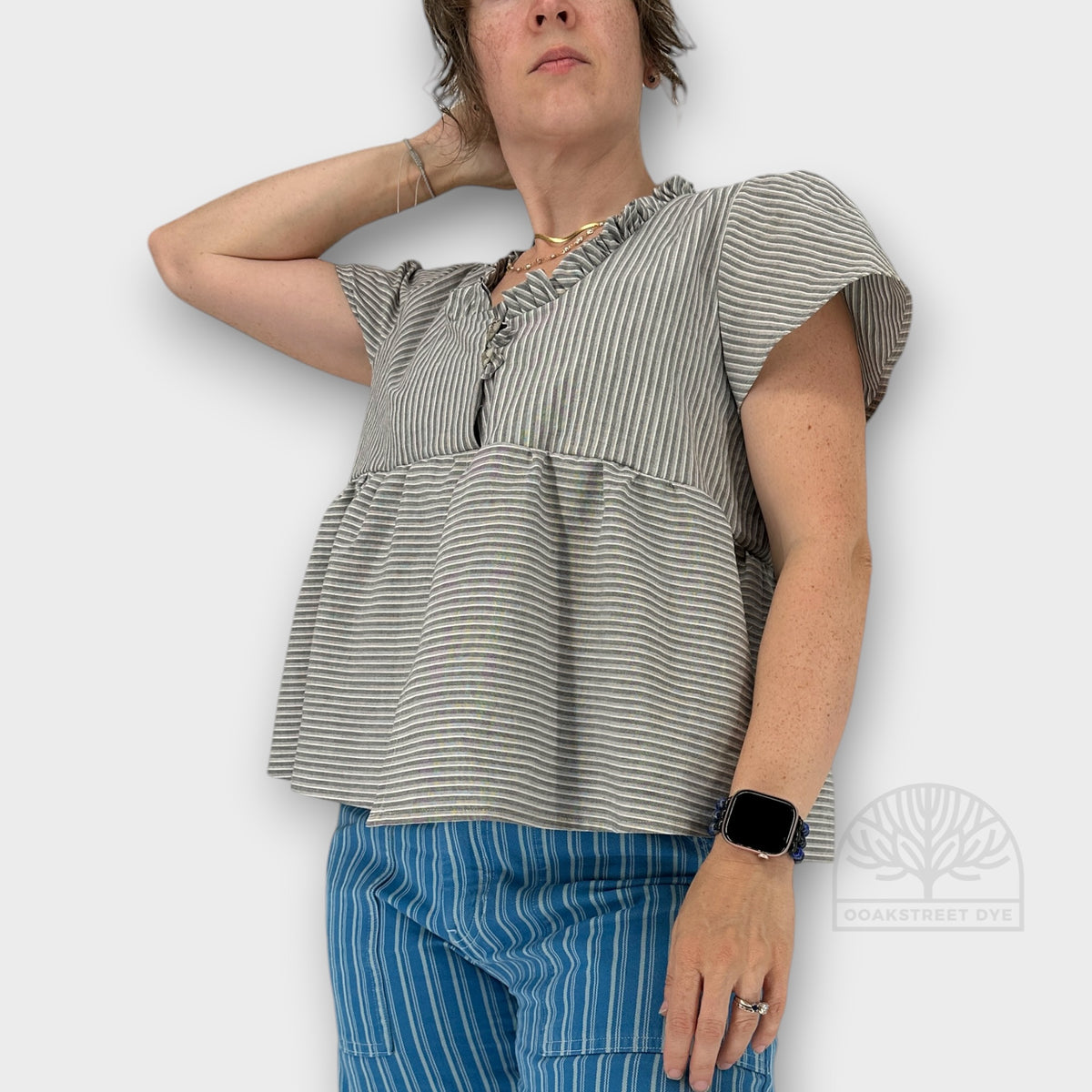 Quiet Lines - Handmade Striped Babydoll Top