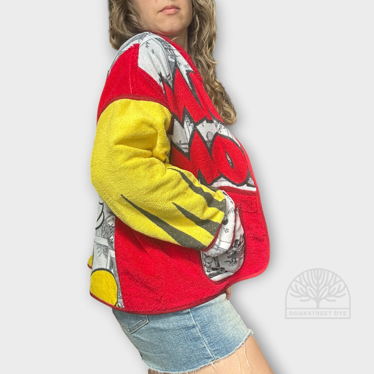 One-of-a-Kind Upcycled Comic Towel Jacket