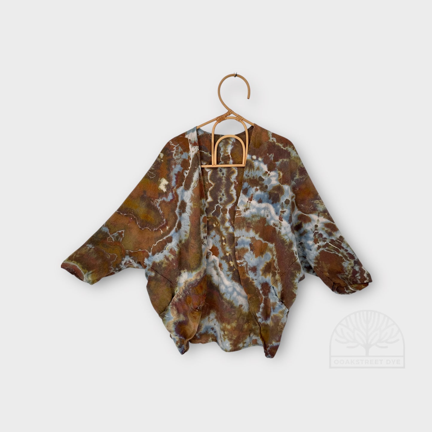 Silk Noil Forest Prism Cocoon Jacket | One Size