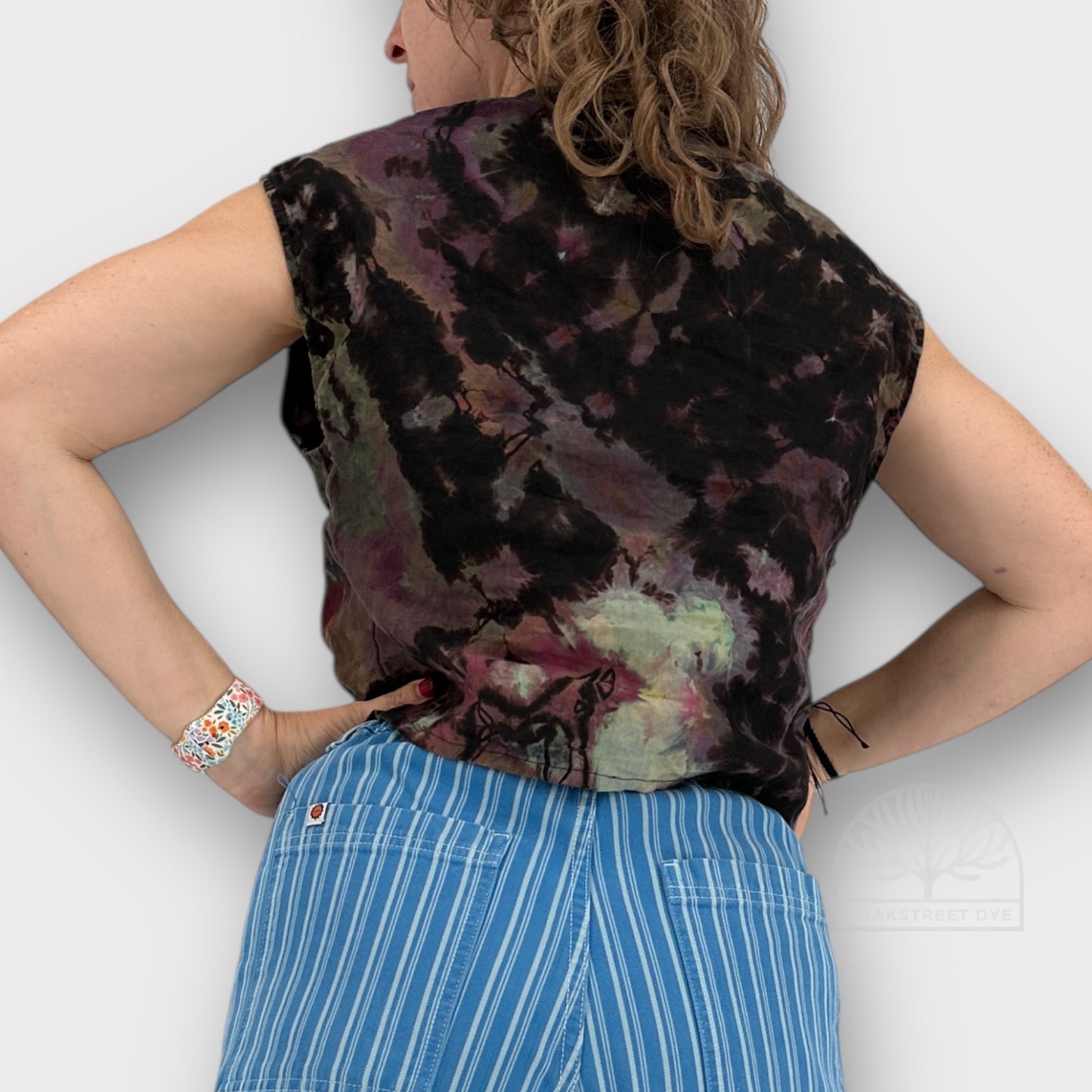 Black Plum Linen Crop Top | Size XS