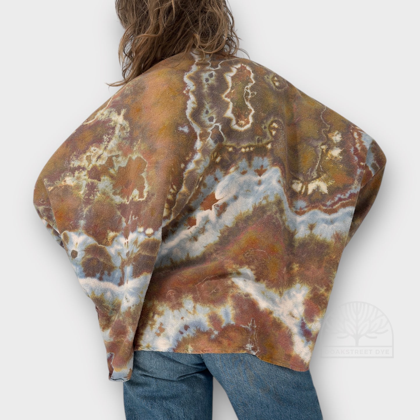 Silk Noil Forest Prism Cocoon Jacket | One Size