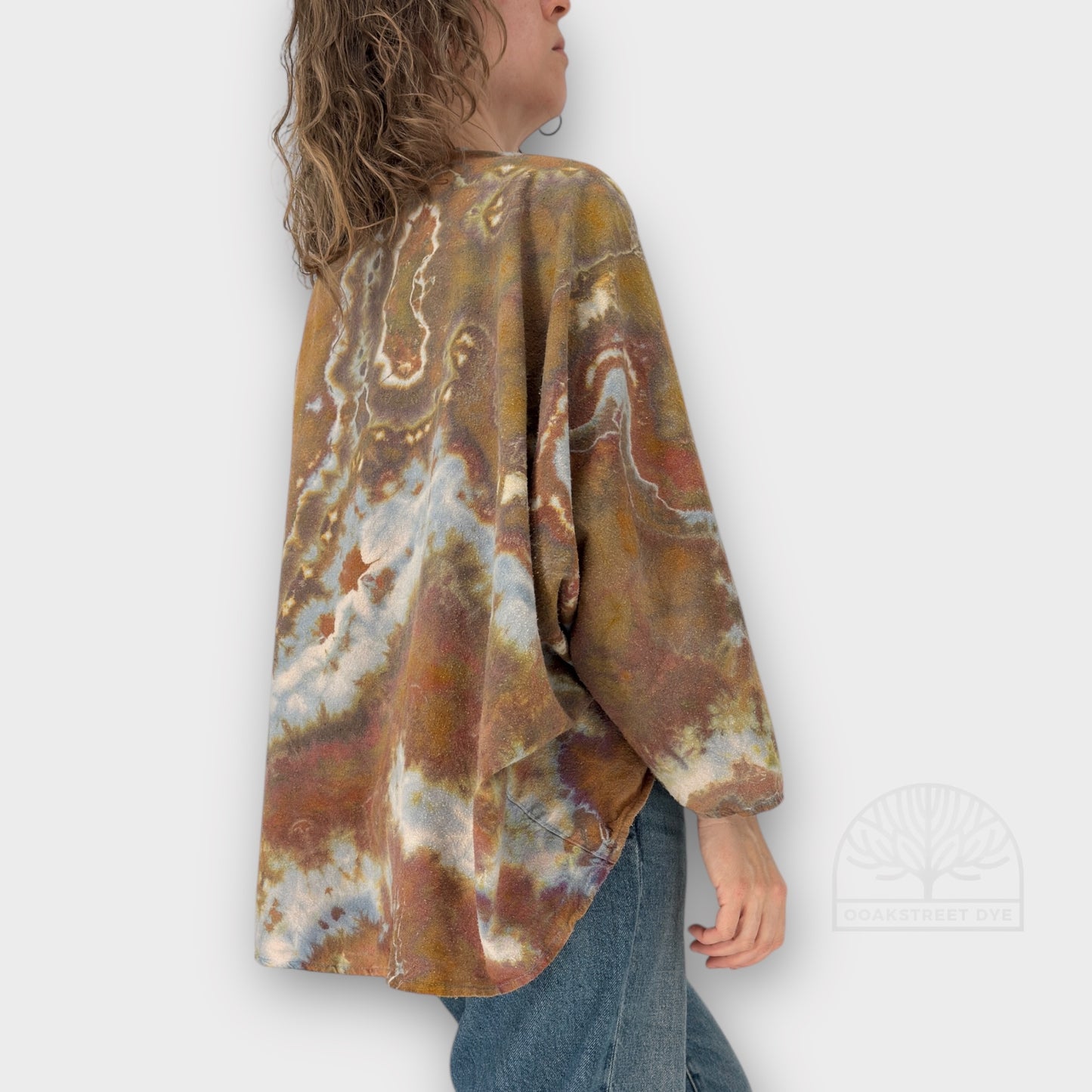 Silk Noil Forest Prism Cocoon Jacket | One Size