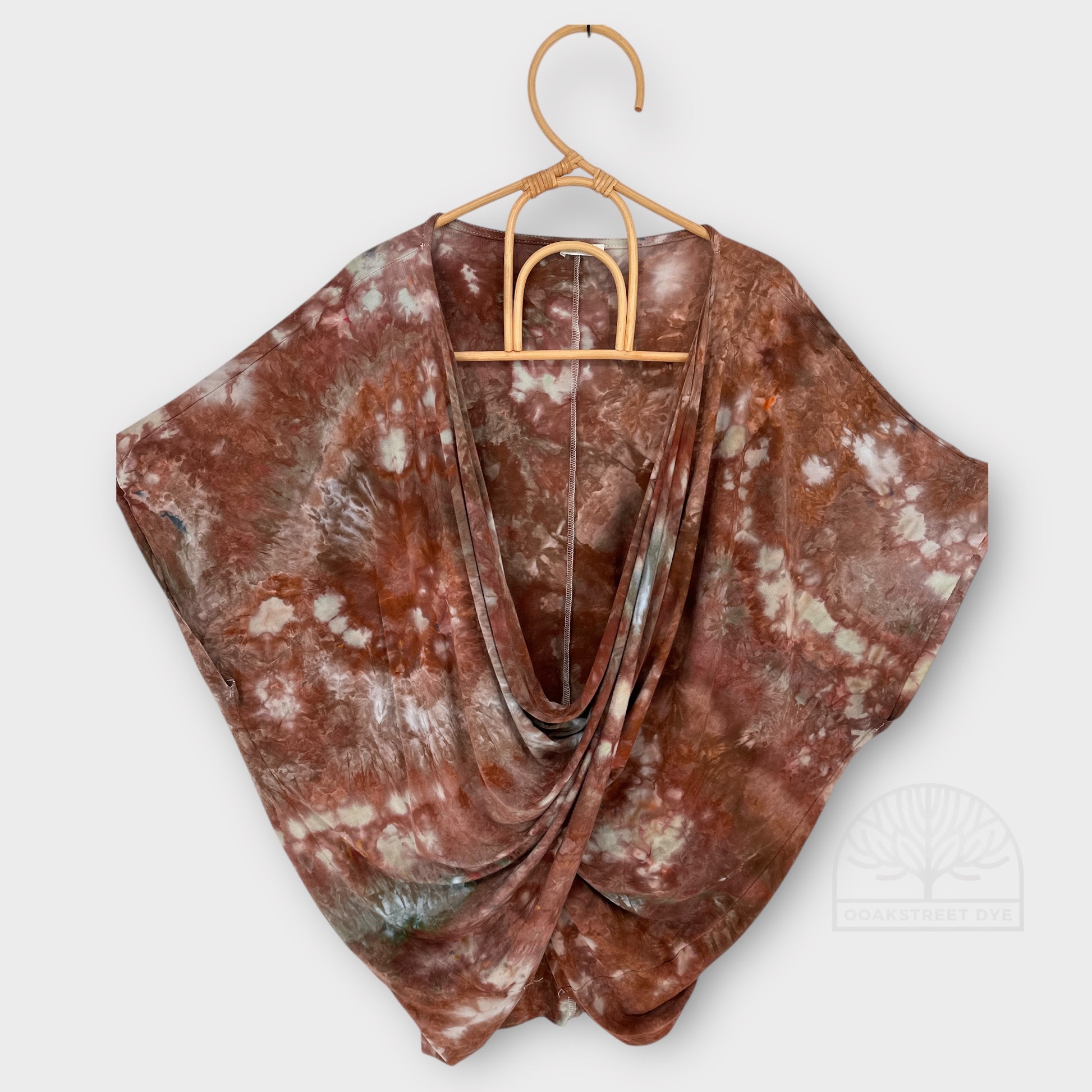 Twist Top Clay Stone bamboo viscose fabric with organic stone-inspired pattern in warm brown, soft gray, and pale blue