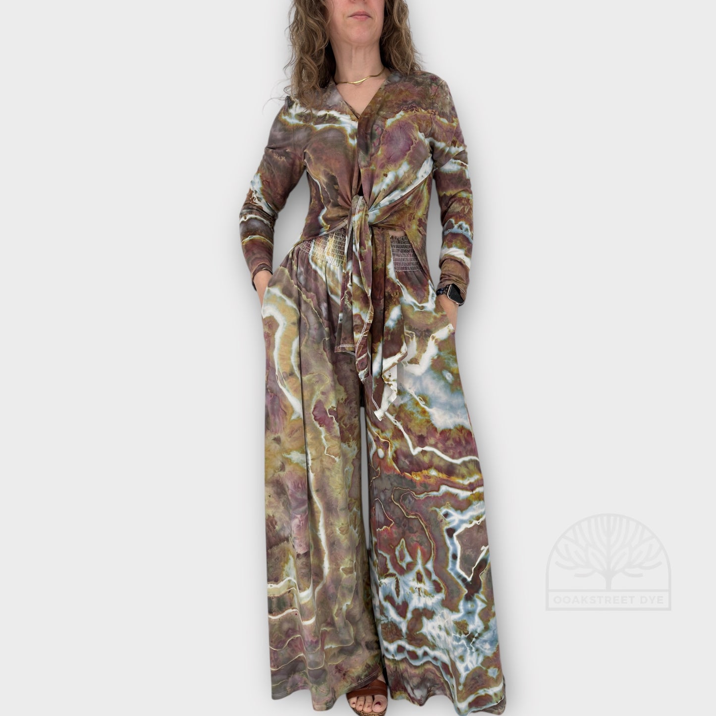 Forest Prism Palazzo & Cardigan Top Set