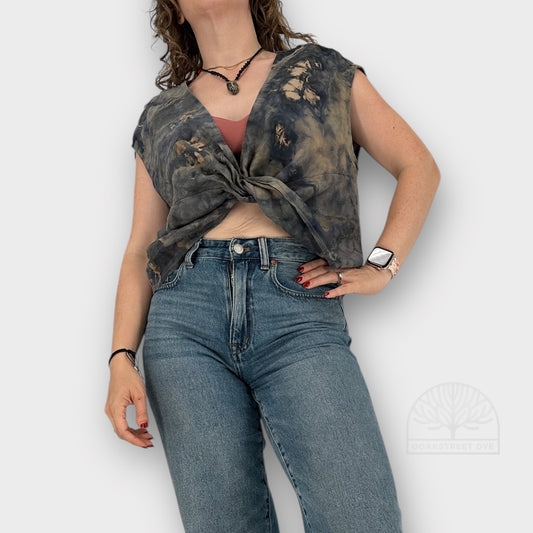 Salt of the Earth Linen Crop Top | Size XL