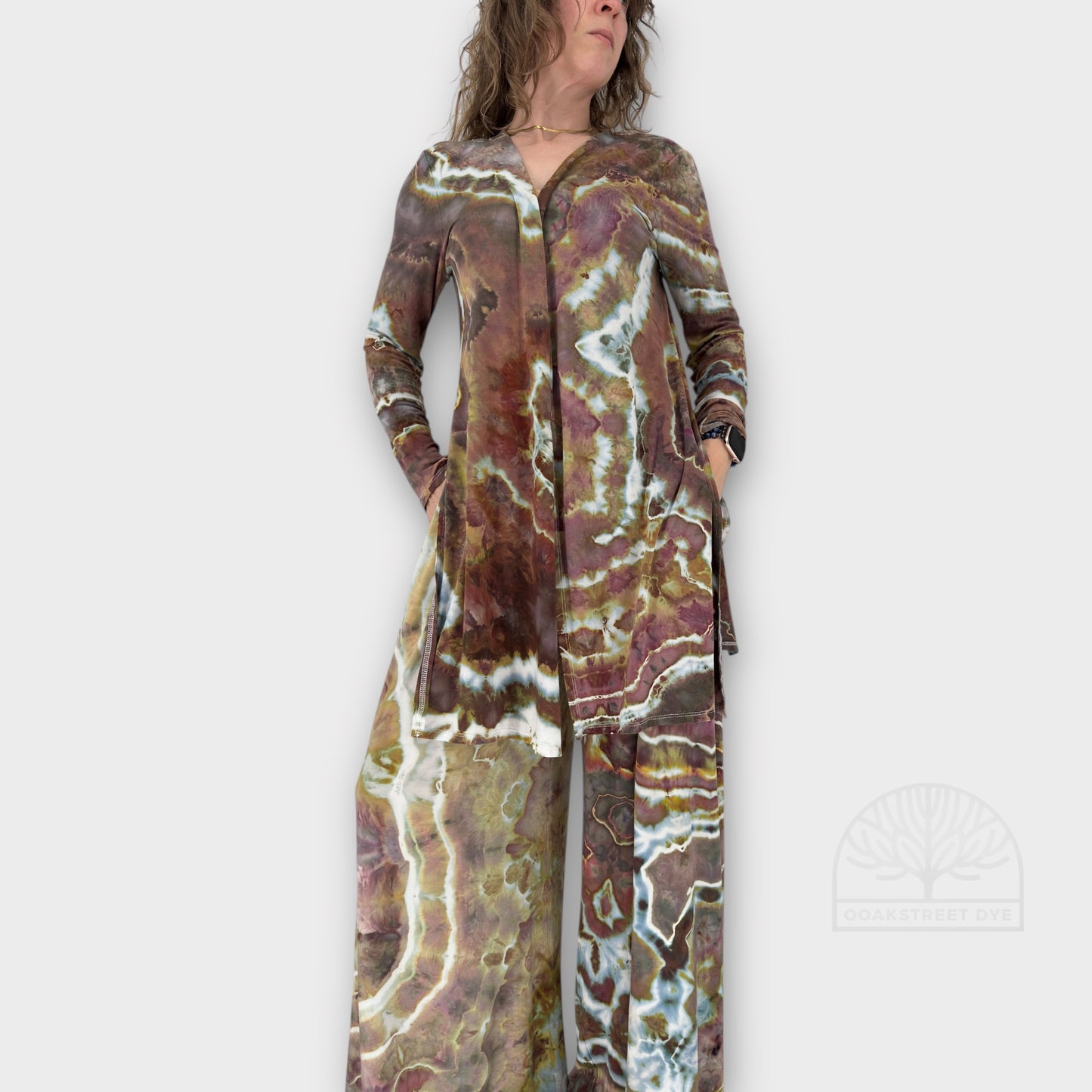 Forest Prism Palazzo & Cardigan Top Set