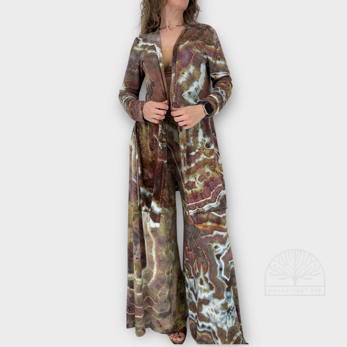 Forest Prism Palazzo & Cardigan Top Set